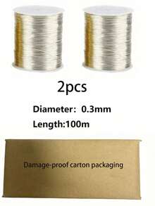 15m-100m Gold/Silver Metal Wire, High Quality Stainless Steel Jewelry Wire, Non-Fading, Rust-Proof, Color-Fast, Durable, Suitable For Bracelet, Necklace DIY, Non-Fading Beading String, Jewelry Cord, Handmade Weaving Thread - Multicolor - View 18