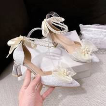 Women Flats - 5cm Chunky Gold Heel - View 6