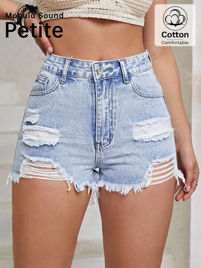 Quần short denim rách Mobula Sound#Petite Casual, thời trang đa năng cho mùa xuân/hè, thích hợp mặc thường ngày, dễ thương, ngày lễ, hàng ngày, tiệc sinh nhật, tiệc độc thân, du lịch, sân bay