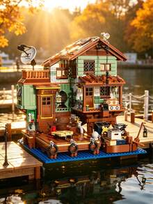 Set Balok Bangunan Pemandangan Jalan Pelabuhan/Dermaga/Hotel Dewasa 18+, Mainan Arsitektur Modular Mewah, Permainan yang Memuaskan untuk Meredakan Stres dan Kecemasan, Model Modular Mini Mikro, Hadiah Ulang Tahun Sempurna untuknya, Aktivitas Pasangan Kreatif dan Permainan Puzzle, Dekorasi Kamar Tidur Unik dan Model Dekoratif - Berbagai warna - View 7