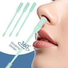 Bremorou Nose Hair Trimmer 3 Pcs Double Sided Knife Cutter 2-In-1 Nose Manual Trimmer 360° Rotating Nasal Hair Razor Portable Cutter Clippers For Men Women (Green) - Green - View 5