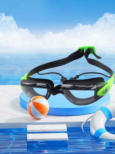 1 Set Waterproof Swimming Goggles With Earplugs, High Definition Anti-Fog Swimming Goggles For Pool Swimming, Small Size Swim Goggles For Men And Women