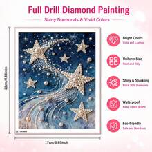 Kit per pittura a diamante 17x22cm - Notte stellata, arte fai-da-te, regalo per la decorazione della casa - Visualizzare 2