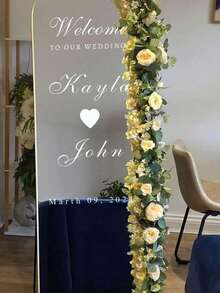 Customized Wedding Mirror Decals, Suitable For Baby Shower Parties, Personalized Welcome Signs, Personalized Mirror Decals, Reception Area Decor, Birthday, Graduation Ceremonies And Other Occasions - Multicolor - View 3