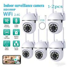 1/2/4pcs 1080P HD Smart Security Camera, Clear Night Vision, App Control, USB Powered, 355° Pan 110° Tilt, AI Motion Detection, Two-Way Audio, 2.4G WiFi, Wall-Mounted, Indoor Monitoring | Modern Security Camera | HD Camera, Home Indoor Monitoring Camera - White - View 4