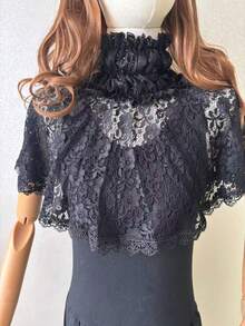 1 chiếc khăn choàng ren co giãn bằng polyester họa tiết Paisley phong cách Bohemian, khăn choàng đa năng phù hợp cho mọi mùa. - màu đen - Xem 5