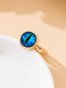 1pc Fashionable Unique Design Summer Beach Style Devil's Eye Ring For Women - Blue - View 2