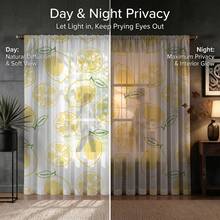 1PC Classic Lemon Slice Curtains, Rod Pocket Light-Filtering Mesh, Bright Citrus-Themed Accents For Kitchen, Dining Room, 52"W * 84"L - Multicolor - View 4