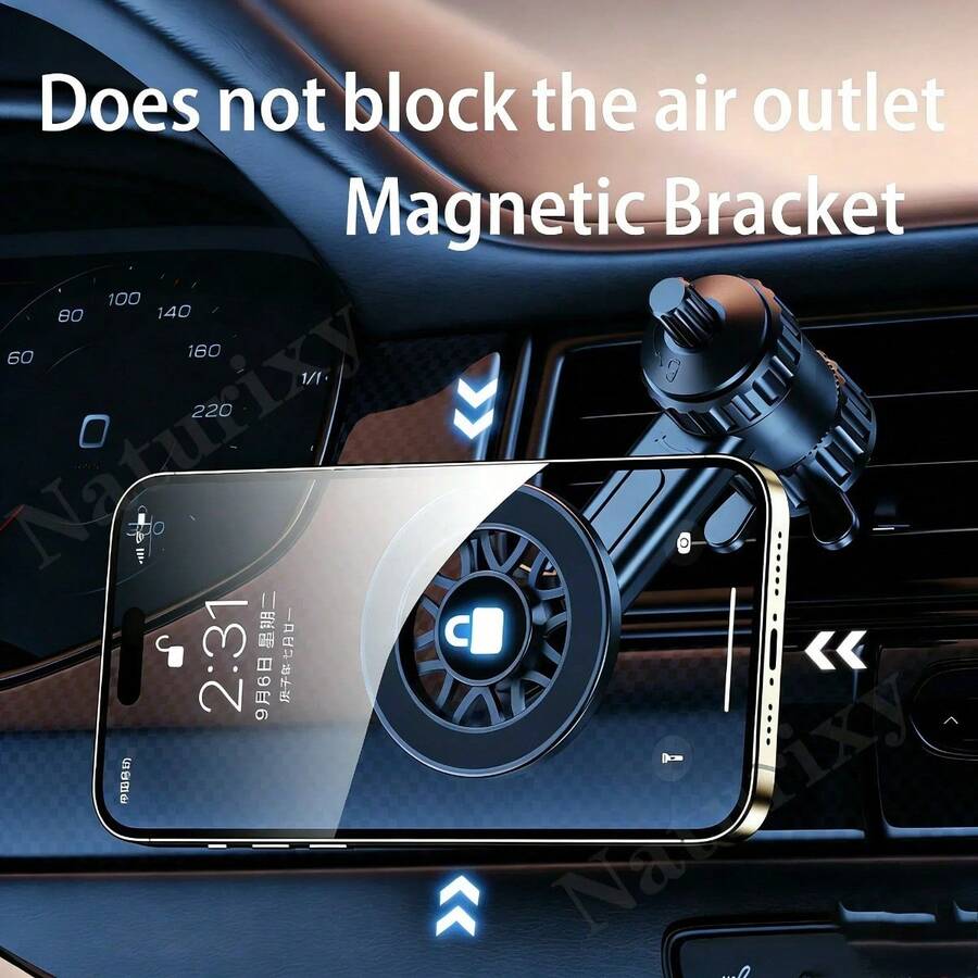 Giá đỡ điện thoại từ tính đa năng cho ô tô, tương thích MagSafe, đế hút mạnh mẽ, có thể điều chỉnh xoay 360°, chống rung, dùng được cả khi rảnh tay, phù hợp với mọi loại điện thoại thông minh, màu đen.