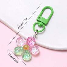 Flower Keychain. Small Flower Bag Charm. Bag Charm. Flower Pendant. Accessories Earphone Case Car Decor Halloween Transparent Flower Keychain Cute Keychain Pendant Bridesmaids Gift - Multicolor - View 7