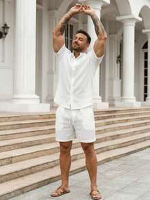 KIT Padre Collar + Shorts VISCOLINHO Men's Straight - Transparent White - View 4