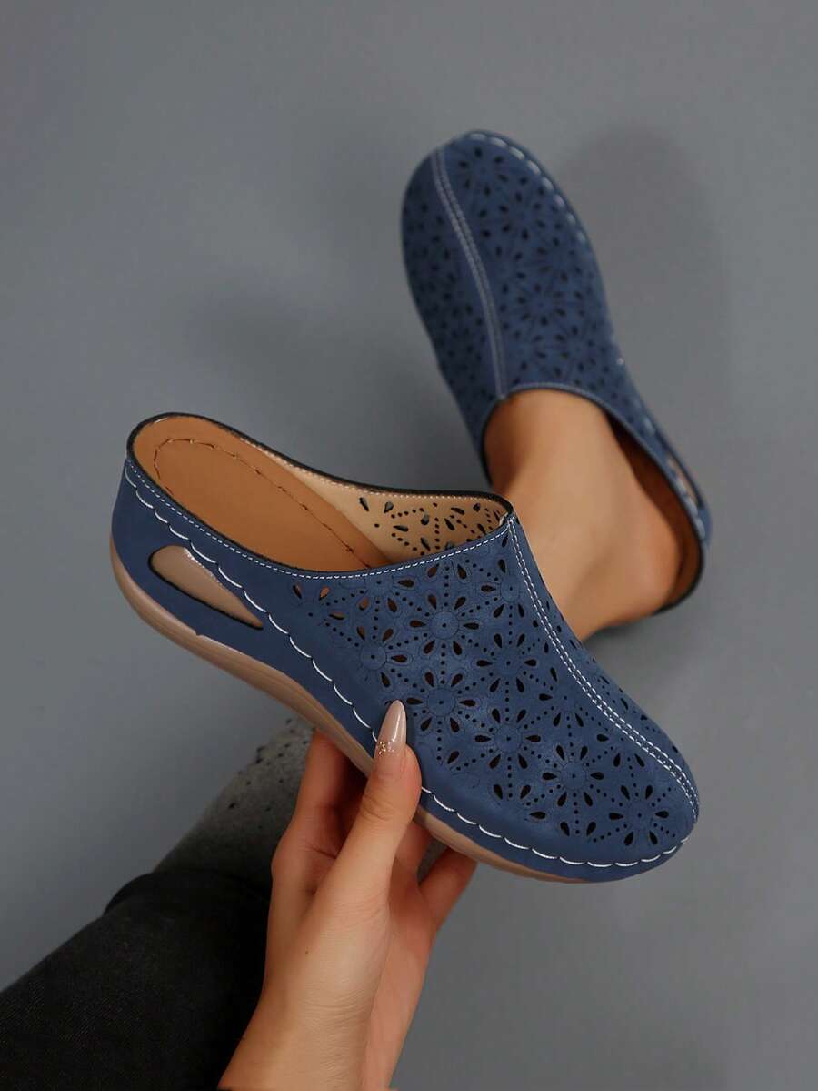 Hollow-Out Wedge Sandals, Comfortable For Wearing To Work And Shopping For Long Periods