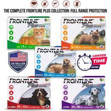 Frontline Plus Flea & Tick Solution For Dogs & Cats – Multiple Sizes For 5–132 Lbs Pets – 3 Or 6 Dose Monthly Protection - Cat - 查看 1