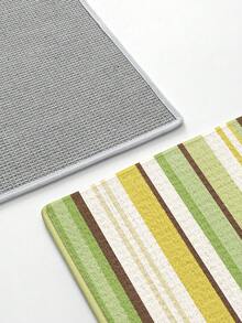 1pc Vintage Durable Rainbow Striped Runner Rug, Suitable For Bedroom, Kitchen, Bathroom, Outdoor, Hallway, Living Room, Machine Washable, Easy To Clean Entryway Mat - Multicolor - View 9