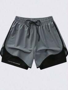 Women's Quick-Dry Yoga Shorts - Lightweight And Breathable Sports Shorts, Summer Black Elastic Fitness Shorts For Women - 灰色的 - 查看 11