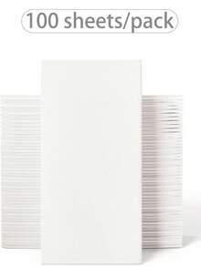 25/50/75/100 piezas Toallas de mano desechables, servilletas de papel suaves y absorbentes con tacto de lino, toallas de invitados decorativas elegantes, adecuadas para cocina, baño, Acción de Gracias, Navidad, boda, fiesta, blanco liso - Blanco liso - Ver 14