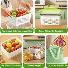 Set de 3 piezas de utensilios de cocina para autocaravana, adecuado para uso familiar, accesorios para refrigerador de autocaravana, contenedores de almacenamiento de alimentos de alta calidad con diseño de sellado a prueba de fugas, reutilizables y apilables, excelentes para preparación de comidas y organización de la cocina - Multicolor - Ver 5