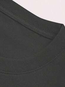 Women's Short-Sleeved T-Shirt, Round Neck, Loose Fit For Summer - Dark Grey - View 6