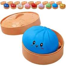 Jumbo Squeeze Glitter Dumpling Squishy – Slow Rising Bao Bun Stress Ball With Realistic Steamer Box | Sensory Fidget Toy & Minimalist Desk Decor For Adults & Teens - 1 CÁI - Xem 7
