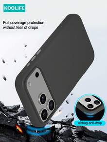 Koolife 单件装 PU 皮革纹理手机壳，PC+TPU 防震保护套，兼容 MagSafe，金属镜头边框和独立按键，防刮防指纹设计，兼容 Apple 17/17 Pro/17 Pro Max - 灰色 - 查看 7