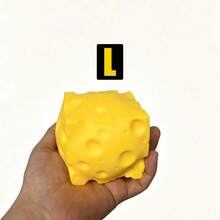 Pelota de estrés suave de silicona con forma de queso realista y rebote lento, juguete sensorial perfecto para aliviar la ansiedad, ideal como regalo de cumpleaños, Pascua, Halloween, Navidad - Multicolor - Ver 11