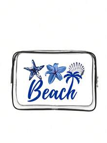 Pvc Transparent Makeup Bag With Colorful Seashells, Starfish, Pearl Patterns, Travel Wash Bag, Ocean Themed Large Capacity Transparent Makeup Bag, Waterproof And Easy To Clean Makeup Bag, Lightweight Sunscreen Storage Bag Suitable For Swimming, Beach Diving, Summer Vacation, Students Returning To School, Beautiful Birthday Gift, Holiday Gift, Party Gift, Mother's Day Gift, Travel Gift, Wedding Gift, School Gift, Teacher's Day Gift - Multicolor - View 16