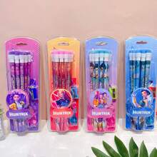 Bộ 12 bút chì chủ đề K-Pop, 12 bút chì gỗ HB kèm tẩy và gọt bút chì, bút chì in hình phù hợp cho học sinh, phần thưởng và quà tặng trong lớp học (Mẫu ngẫu nhiên) - Nhiều màu - Xem 7