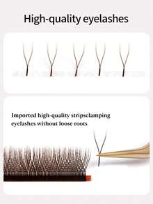 DeceMars YY Shape Brown Eyelashes Extensions Two Tip Lashes C/D Curl 0.07mm Thickness 8-16mm High Quality Idividual - View 3
