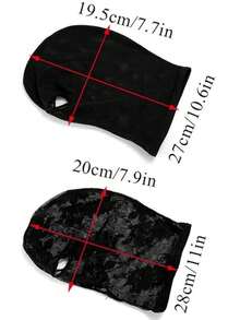 威尼斯哥德式蕾絲面具，全臉連帽蕾絲面具，中性款，附眼睛與嘴巴開口，黑色網狀頭飾，適用於角色扮演派對、萬聖節舞台表演與舞會（此面具頭圍為52，請根據您的頭圍尺寸選擇，若您覺得太小，請在訂購時謹慎考慮） - 黑色 - 查看 5