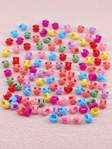 120pcs/Pack Braid Beads Hair Accessories, Cute Candy Color Plastic Hair Clips, Summer Hair Decor, Dreadlock Hair Accessories, Party Hair Accessories - Multicolor - View 5