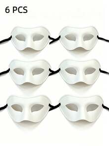 6 chiếc mặt nạ hóa trang dự tiệc, kiểu Venice che nửa mặt, thích hợp cho Halloween, đám cưới và dạ hội hóa trang. - Nhiều màu - Xem 17