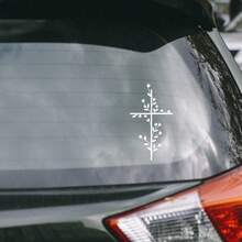 Cross And Flower Plant Stickers, Flower Cross Car Stickers, Plant Notebooks, Water Bottles, Bumpers, Faith Stickers - A - View 2