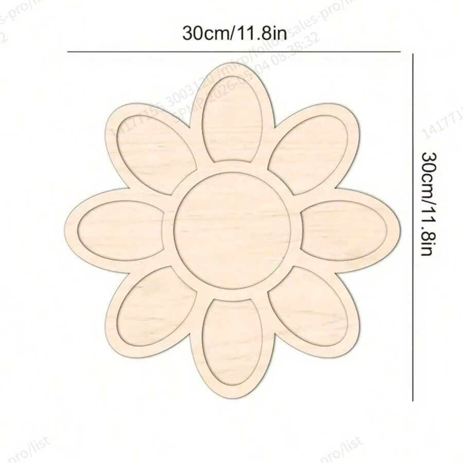 1个大型花卉木质托盘,饰以雏菊和蝴蝶图案 - 经典风格,3D立体工艺,多功能桌面摆件,蝴蝶装饰托盘 | 经典风格托盘 | 木质结构,饰以蝴蝶图案 - A - 查看 1
