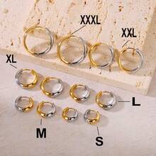 Pendientes de acero inoxidable chapados en oro de 18K para mujer, 83.48g, hipoalergénicos, de dos tonos, con ganchos simples y clásicos, adecuados para uso diario, vacaciones, fiestas y como - Colores mezclados - Ver 6