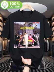 Vintage Prince Morrissey Ice Cream Castle T-shirt för män - Ikonisk T-shirt med albumtryck, mjuk vintage-tröja, lämplig för vardagskläder, maskintvättbar Prince-musikmerchandise, lämplig för dagligt bruk och vintage-outfits. Perfekt för varmt väder, sommarsemester, vardagskläder, , festkläder, utmärkt för fester och familjesemester, perfekt för semester och fritid, street style, trendigt mode. - Svart - Visa 7