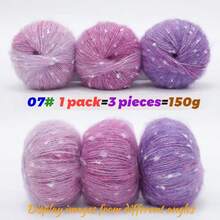 CHARM ELVES 3卷装多色渐变彩虹马海毛纱线,手工DIY编织材料,钩针细线,可用于制作时尚镂空针织衫、毛衣、帽子、围巾、披肩、背心、开衫等,男女皆宜。 - 3pcs=150g - 查看 9