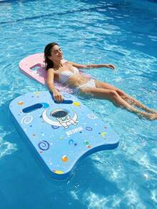 1pc Cartoon Print Swimming Float Board, Ideal Swimming Learning Tool For Adult Beginners! Made Of High-Density EVA With Stable Buoyancy, Ergonomic Design Fits Hand Comfortably, U-Shaped Structure With Grip Hole Helps Save Effort In Pool Practice And Swimming - 彩色 - 查看 4