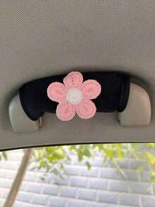 一套毛绒汽车门把手套，通用型汽车内门把手保护套，蝴蝶/花卉汽车装饰，女士汽车配件 - A - 查看 9