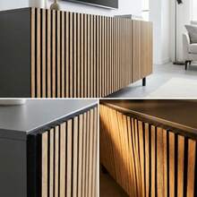 ucdfi 1 Roll Indoor Decorative Wood Grain Wallpaper Self-Adhesive Removable Waterproof Vinyl Wall Sticker Suitable For Bedroom Decoration Wall Kitchen Sticker - Light Brown - Grille - View 5