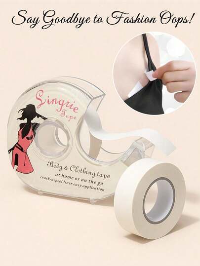 1 caja de cinta antideslizante invisible, 1.6cm*300/500cm. Cinta adhesiva transparente de doble cara para mujeres, fijador de sujetador/tirante de moda pegajoso para evitar accidentes de vestuario y asegurar un uso , fácil de aplicar y quitar, transpirable y amigable con la piel, adhesivo fuerte. Adecuado para fiestas, bodas, oficina, uso diario. Pegamento de ropa poderoso, fijador de tirantes de vestido, cinta de armario de doble cara, protección de la piel, herramienta de cuidado corporal, vestido