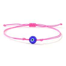 1pc Fashion Minimalist Devil's Eye Bracelet, Devil's Eye Bangle, Red Agate Beaded Adjustable Braided Bracelet, Lucky Charm Bracelet, Mother's Day Gift, Birthday Gift, Family Gift, Lucky Gift, Best Gift, Anniversary Gift - Multicolor - View 6