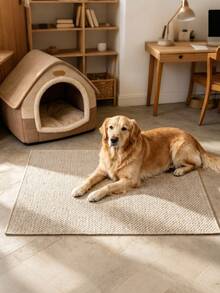 1 pieza Cojín de sofá para mascotas de unicolor minimalista moderno, con protección contra arañazos y resistente a las manchas, antideslizante y se mantiene en su lugar, adecuado para gatos y perros, para uso en todas las estaciones, amigable con las mascotas - Caqui - Ver 4