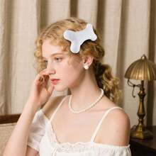 SIOTMERA Bone Hair Clips- 2Pcs 5.5 Inch White Plush Dog Bone Alligator Clips For Cosplay Costume Party Daily Wear Hair Pins Halloween Hair Accessories For Women Girls - 杏 - 查看 4
