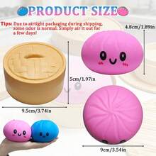 Jumbo Squeeze Glitter Dumpling Squishy – Slow Rising Bao Bun Stress Ball With Realistic Steamer Box | Sensory Fidget Toy & Minimalist Desk Decor For Adults & Teens - 1 CÁI - Xem 4