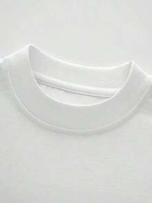 Men's Fashionable Short Sleeve T-Shirt PAYEAH Men's Letter Print T-Shirt, Crew Neck, Short Sleeve, Summer T-Shirts, 100% Comfortable Cotton - 白色 - 查看 5