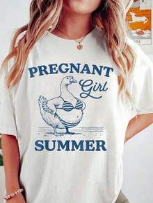 100% cotton Blusa de manga corta para damas con diversión estival, diseño de estampado a la moda - Blanco - Ver 1