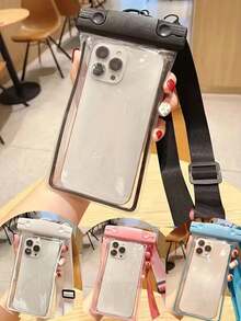 1pc Portable Universal Waterproof Luminous Phone Case With Shoulder Strap - Touch Screen Compatible For All Smartphones, Suitable For Swimming, Diving, Water Sports And Travel - Perfect Gift For Adventurers, Beach Essential, Swimming Pool Floats - Multicolor - View 2
