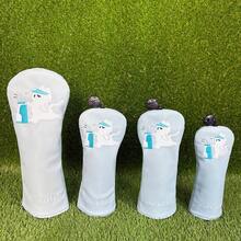 Light Blue PU Leather Golf Club Cover, Cute Cat Embroidery, Fresh And Adorable Style, Enhances Golf Course Vitality And Personalized Identification, Golf Accessory - Baby Blue - View 4