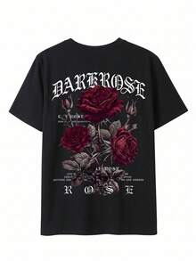 Camiseta de mujer estampada de manga corta para verano, tela de poliéster, estilo multifuncional, corte regular, peso 180 gramos, 1 unidad. - Negro - Ver 3