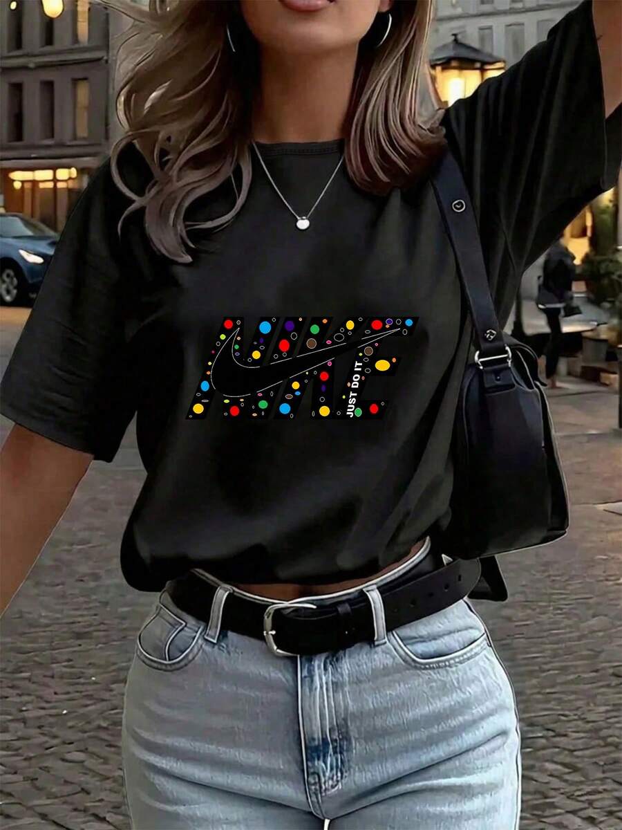 Dam-T-shirts - Svart - Visa 1